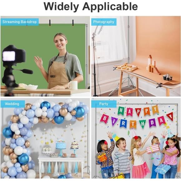 Photo Backdrop Stand, 10x9.2ft Stainless Steel Adjustable Background Stand - Picture 7 of 8